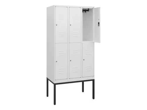 dubbeldekse locker,HxBxD 1950x900x500mm,3x2vak.,vak B 300mm,cil.-slot