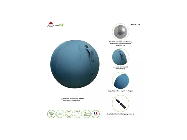 Ergoball ergonomische zitbal blauw Ø 65 cm.