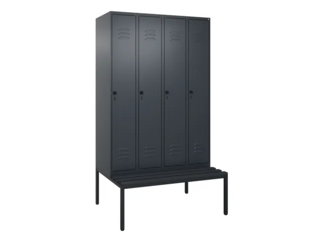 Armoire vestiaire avec banc HxlxP 2120x1200x815mm 4compart.