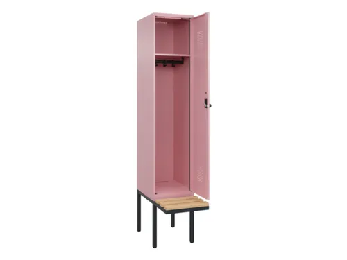 locker met bank,HxBxD 2120x400x815mm,1vak,vak B 400mm,draaigrendel