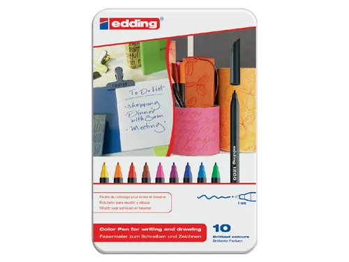 Fineliner edding 1200 assorti 0.5-1.0mm blik à 10 stuks
