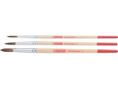 Aquarelpenselenset Ponyhaar En Polyester, Set à 3 Stuks