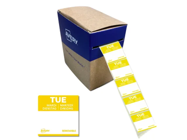 Etiket Avery HACCP dinsdag geel 40x56mm 500 stuks
