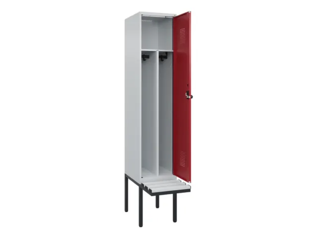 locker met bank,voor scheiding van kleding,HxBxD 2120x400x815mm,1vak