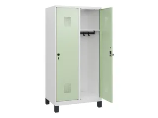 schoollocker,HxBxD 1630x800x500mm,2vak,vak B 400mm,draaigrendel,voeten - 1