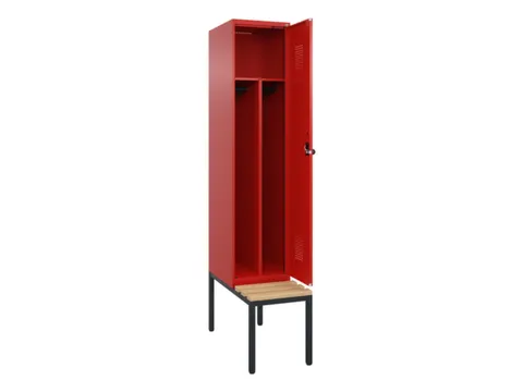 locker met bank,voor scheiding van kleding,HxBxD 2120x400x815mm,1vak