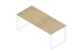 bureau,HxBxD 730x1800x800mm,blad eiken,sledeframe wit