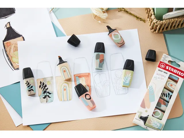 Markeerstift STABILO BOSS naturevibes assorti 6 stuks