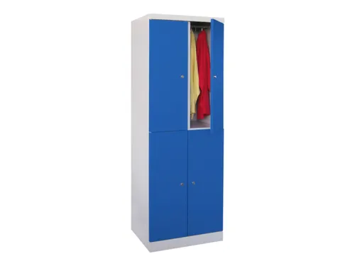 Dubbeldekse lockerkast,HxBxD 1800x600x500mm,RAL7035,front RAL5010