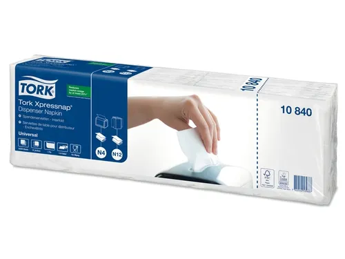 Servetten Tork Xpressnap N4 22x33cm 1/4 vouw 1-laags wit 10840