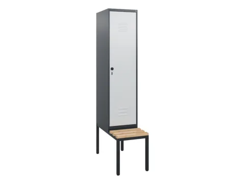 locker met bank,HxBxD 1950x400x815mm,1vak,vak B 400mm,draaigrendel