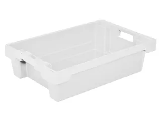 Euronorm Draaistapelbak 150x600x400mm Wanden/bodem Gesl. Wit 25l - 1