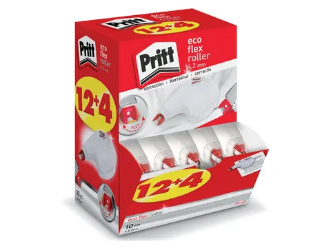 Correctieroller Pritt Eco Flex 4.2mmx10m Valuepack 12+4 gratis
