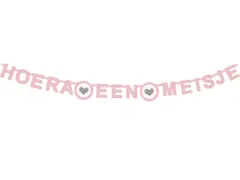 Letterslinger ''Hoera een meisje'' roze