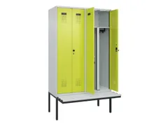 PBM-locker met bank,HxBxD 2120x1200x815mm,4vak,vak B 300mm