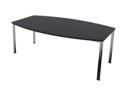 vergadertafel,HxBxD 740x2000x1200mm,vatvormig,CC-zwart