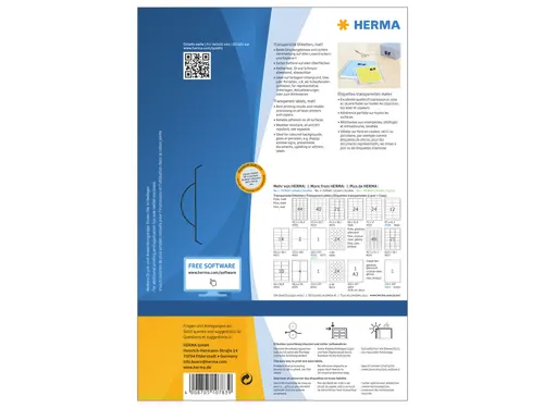 HERMA 10783 Transparante folie-etiketten Mat A4 210x297mm 80 stuks