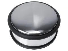 Deurstopper Kangaro metaal, laag, chroom, 1250 gram, afmeting: Ø10x4,