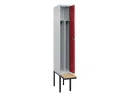 locker met bank,voor scheiding van kleding,HxBxD 2120x300x815mm,1vak