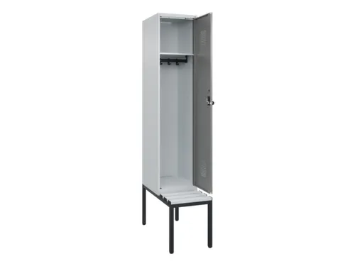 locker met bank,HxBxD 2120x400x815mm,1vak,vak B 400mm,draaigrendel