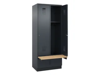 locker met bank,HxBxD 1950x800x815mm,2vak,vak B 400mm,cilinderslot - 1