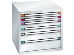 ladekast 800x805x695mm 6laden cilinderslot RAL7035 front RAL7035