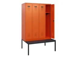 locker met bank,HxBxD 1950x1200x815mm,4vak,vak B 300mm,cilinderslot