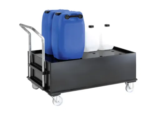 Verrijdbare Opvangbak Hdpe Hxbxd 1080x870x1420mm 2x220l Pe Plaatplaat