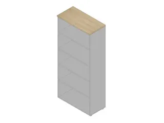 kantoorstelling 2000x900x450mm 5 OH 4xhouten vloer aluminium eiken - 1