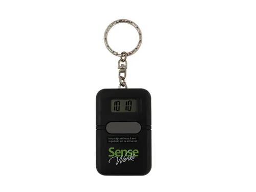 Sleutelhanger tijd Senseworks Nederlandssprekende reiswekker 6x4x1.5cm