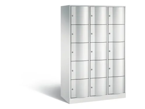 lockerkast cil.slot 1950x1150x540mm 3x5 vakken RAL7035 front RAL7035