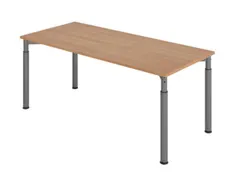 bureau,HxBxD 680-820x1800x800mm,blad notenboom,4voeten grafiet