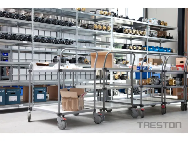 chariot à étagères ESD,ESD,force 300kg,4xpanneau en acier