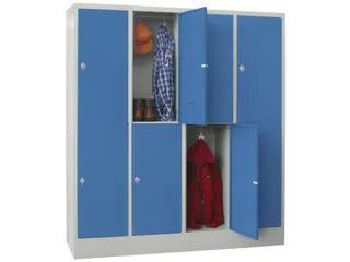 lockerkast,HxBxD 1850x1600x500mm,4x2vakken,RAL7035,front RAL5012 - 2