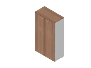 Kantoorkast,3Xhouten Vloer,4Ordnerhoogte,Romp Aluminium - 1