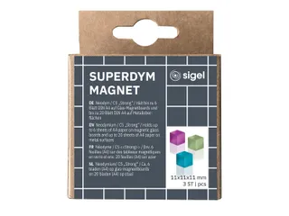 Magneten Sigel voor glasbord set 3kleuren C5 sterk 11x11x11mm turquois - 1