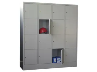 lockerkast,RAL 7035,HxBxD 1850x1600x500mm,4x4vakken,vak B 400mm - 1