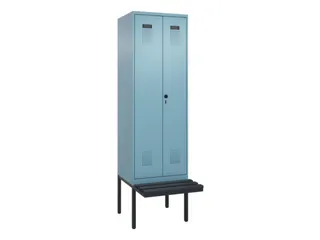 locker met bank,voor scheiding van kleding,HxBxD 2120x600x815mm,2vak - 2