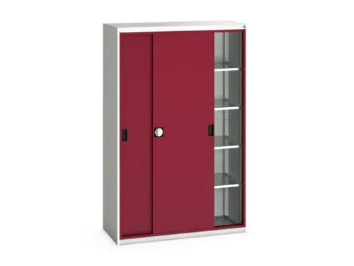werkplaatskast 2000x1300x550mm 4xStalen bodem RAL7035 front RAL3004