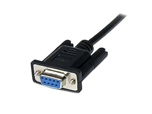 2m zwarte DB9 RS232 seriële nullmodemkabel F/M