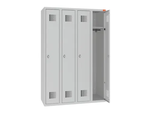 lockerkast,HxBxD 1800x1200x500mm,4vak,draaigrendel,sokkel,romp RAL7035