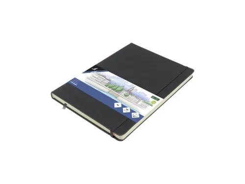 Schetsboek Kangaro A4 cold grey PU HC 80 vel 140gr roomwit met elastie