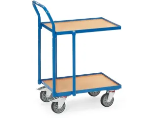 Rolplateau's 2 Etages 135610 250kg Hout 600x400mm Ral5007 Duwbeugel - 1
