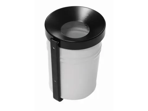 afvalbak,vlamdovend,24l,HxØ 370x295mm,wandmontage,kop zwart