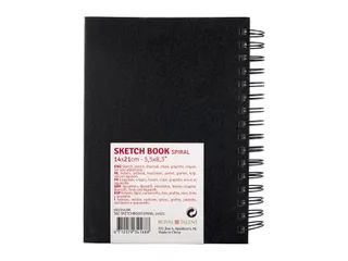 Schetsboek Talens Art Creation Zwart Spiraal 14x21cm 110gr 80vel - 3