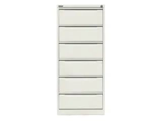 fichekast,HxBxD 1321x568x622mm,twee banen,6lade(n),romp wit,front wit - 3