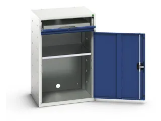 pc-kast 1000x650x550mm toetsenbordblad RAL7035 + RAL5010 - 1