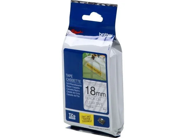 Lettertape Brother Tze-S141 18Mm Zwart op Transparant
