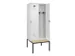 locker met bank,voor scheiding van kleding,HxBxD 2120x800x815mm,2vak