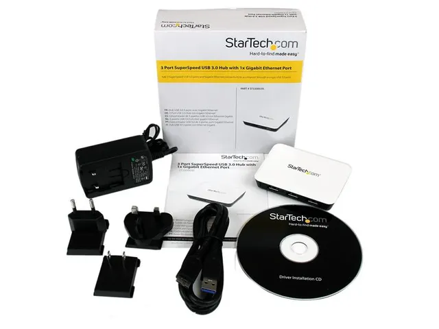 Usb 3.0 Naar Gigabit Ethernet Nic Netwerkadapter Met 3-poorts Hub Wit